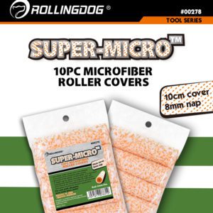 Валики Super-Micro™ мини, набор 10 шт.Материал: МикрофибраРазмер:  4" (100мм)Длина ворса: 9,5 мм.Диаметр крепления: 6 мм.