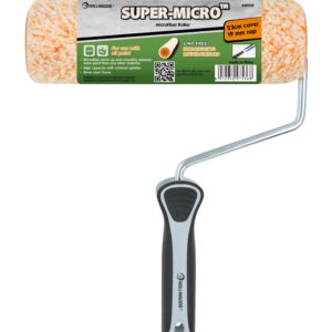 Бюгель + Валик Super-Micro™Шубка: МикрофибраРазмер:  9" (230 мм)Длина ворса: 19 мм.Диаметр бюгеля: Ø 8 мм Ручка: Мягкое резиновое покрытие (PP+TPE)