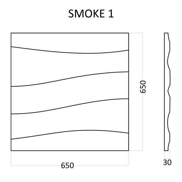 3D Дизайнерская панель из гипса Smoke -1, 650x650 мм, 0,4225 м2 — изображение 3