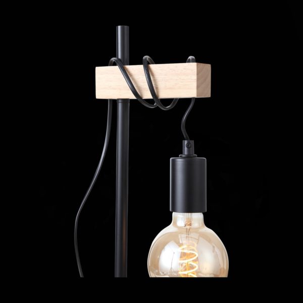 SL1142.404.01 Прикроватная лампа Черный, Светлое дерево E27 1*60W BAGETTI — изображение 5