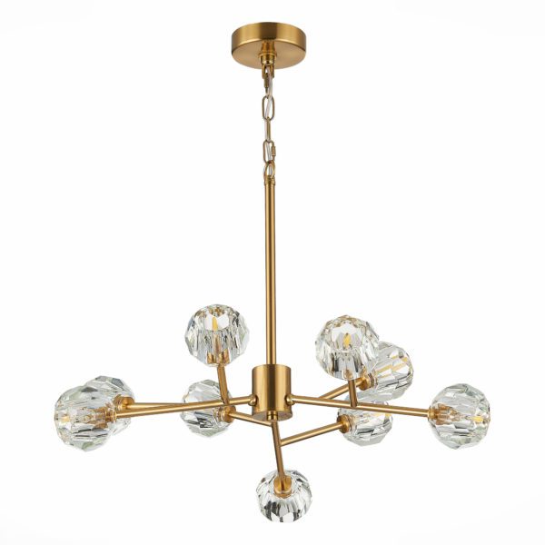 SL1166.303.09 Светильник подвесной ST-Luce Латунь/Прозрачный G9 LED 9*5W ROMANO — изображение 2