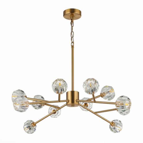 SL1166.303.12 Светильник подвесной ST-Luce Латунь/Прозрачный G9 LED 12*5W ROMANO — изображение 2
