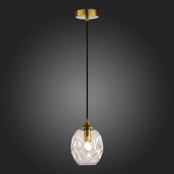 SL1188.303.01 Подвес ST-Luce Латунь/Коньячный E14 1*40W IDESIA — изображение 5