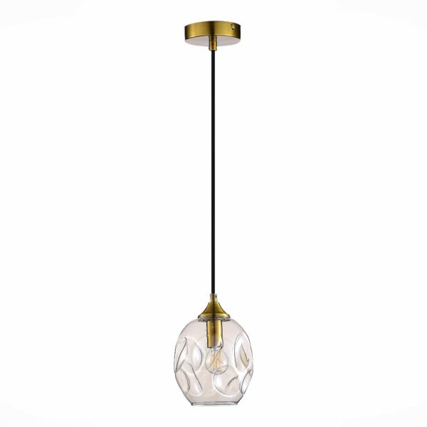 SL1188.303.01 Подвес ST-Luce Латунь/Коньячный E14 1*40W IDESIA — изображение 2