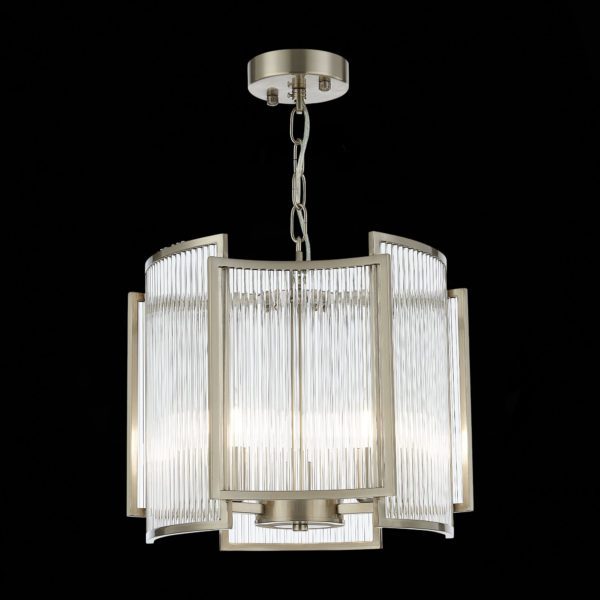SL1234.103.03 Люстра подвесная ST-Luce Никель/Прозрачный, Никель E14 3*60W Cosenza — изображение 5