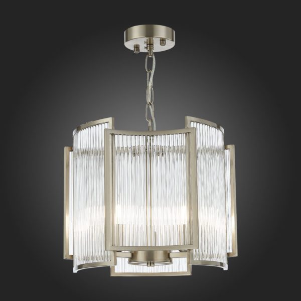 SL1234.103.03 Люстра подвесная ST-Luce Никель/Прозрачный, Никель E14 3*60W Cosenza — изображение 6