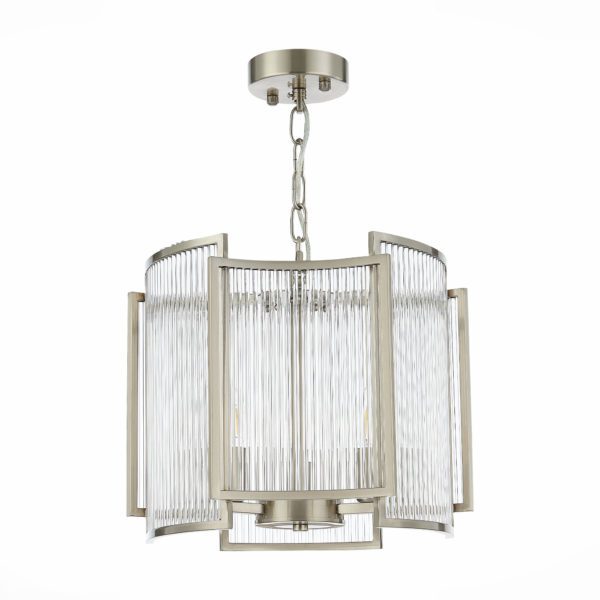 SL1234.103.03 Люстра подвесная ST-Luce Никель/Прозрачный, Никель E14 3*60W Cosenza — изображение 2
