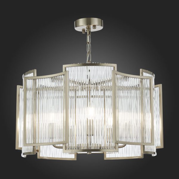 SL1234.103.05 Люстра подвесная ST-Luce Никель/Прозрачный, Никель E14 5*60W Cosenza — изображение 6