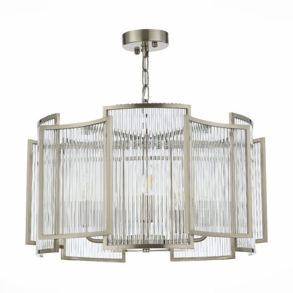SL1234.103.05 Люстра подвесная ST-Luce Никель/Прозрачный, Никель E14 5*60W Cosenza — изображение 2