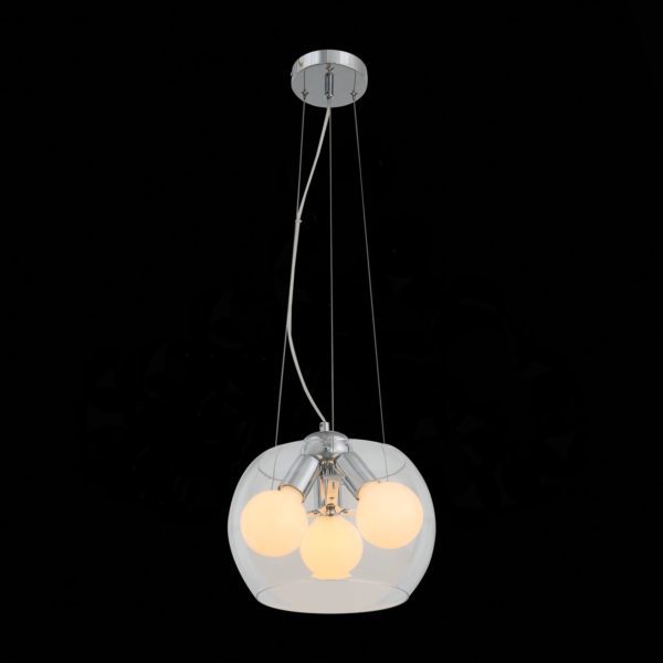 SL512.103.03 Светильник подвесной ST-Luce Хром/Прозрачный E27 Globe 3*60W UOVO — изображение 5