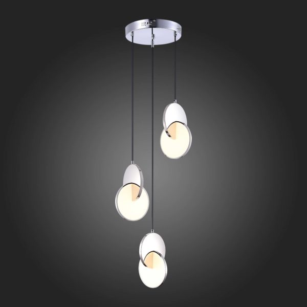 SL6107.103.03 Светильник подвесной ST-Luce Хром/Белый Хром LED 3*12W 3000K Eclisse — изображение 5