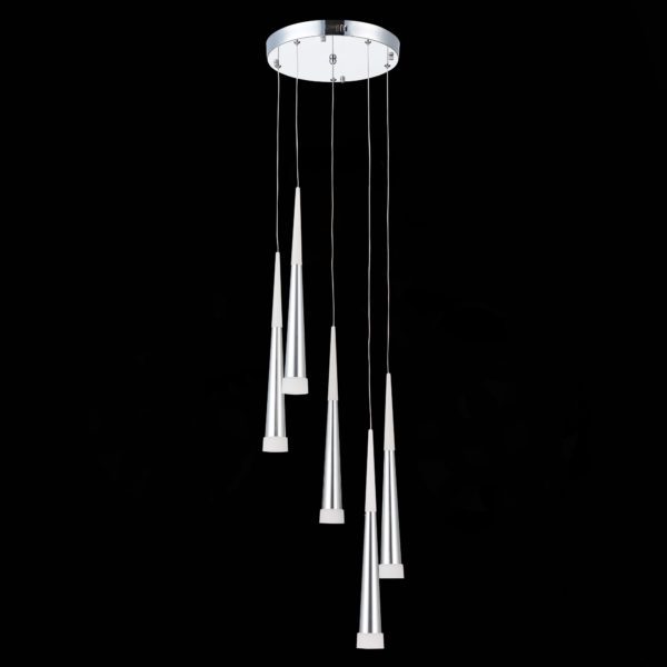 SLE200113-05 Светильник подвесной Хром/Хром, Белый LED 5*7W 4000K ORPELO — изображение 5