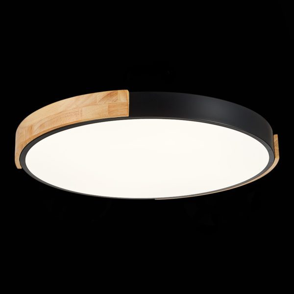 SLE201342-01 Светильник потолочный Черный, Светлое дерево/Белый LED 1*40W 3000K/4000K/6000K DELIA — изображение 6