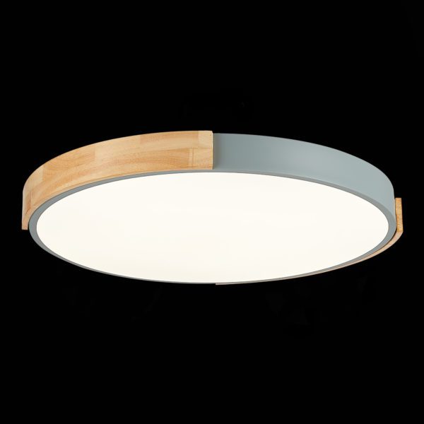 SLE201372-01 Светильник потолочный Серый, Светлое дерево/Белый LED 1*40W 3000K/4000K/6000K DELIA — изображение 6