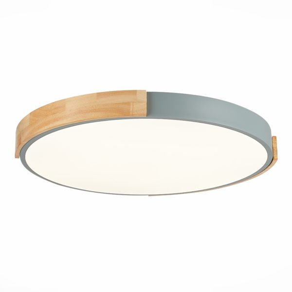 SLE201372-01 Светильник потолочный Серый, Светлое дерево/Белый LED 1*40W 3000K/4000K/6000K DELIA — изображение 2