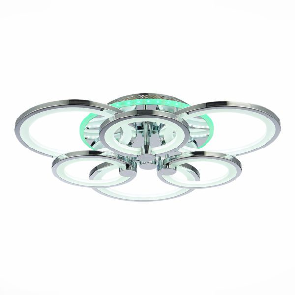 SLE500712-06RGB Светильник потолочный Хром/Белый LED 1*144W RGB 8W 3000-6000K LETO — изображение 3