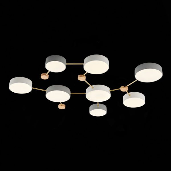 SLE600102-08 Светильник потолочный Золотистый, Светлое дерево/Белый, Серый LED 8*16,5W 4000K DOSSENA — изображение 5