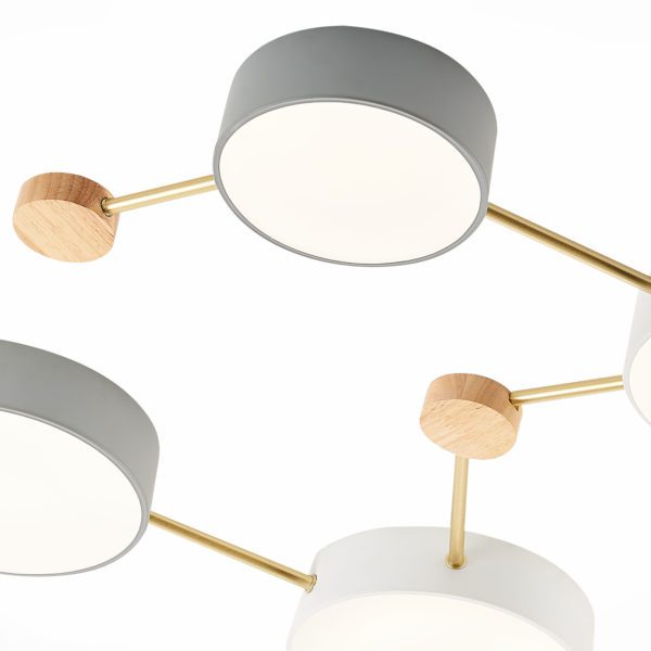 SLE600102-08 Светильник потолочный Золотистый, Светлое дерево/Белый, Серый LED 8*16,5W 4000K DOSSENA — изображение 4