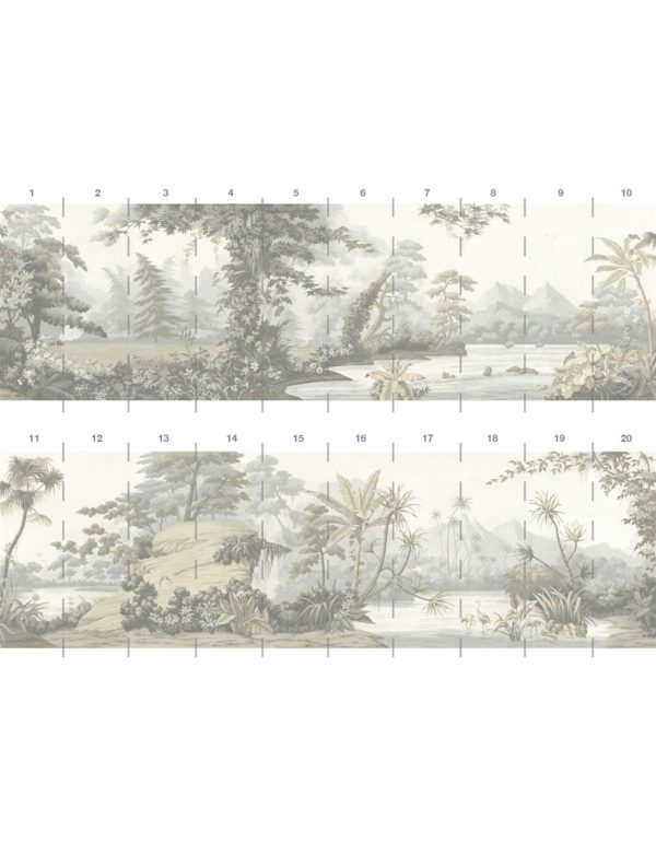 Американские обои Paul Montgomery Studio, коллекция Endur Collection (Mural Sources), артикул E-CH-215-BL1-SS/Antiqued Silver