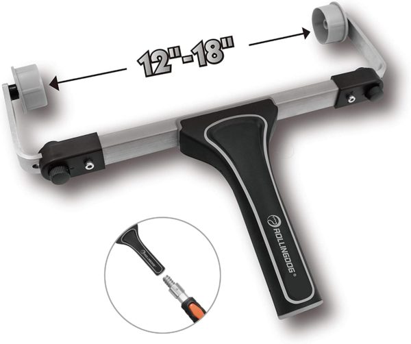 Профессиональный бюгель Adjustable Roller Frame для больших валиков 30-45 см.Размер: 12-18" (300-450мм) Диаметр заглушек: Ø38мм Ручка: мягкое резиновое покрытие (PP+TPE) — изображение 5