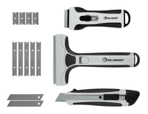 Набор: 2 малярных скребка ROLLINGDOG со сменными лезвиями и выдвижной универсальный нож — изображение 24