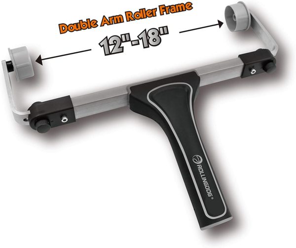 Профессиональный бюгель Adjustable Roller Frame для больших валиков 30-45 см.Размер: 12-18" (300-450мм) Диаметр заглушек: Ø38мм Ручка: мягкое резиновое покрытие (PP+TPE) — изображение 2